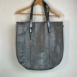 Devi Kroell for Target Metallic Silver / Dark Grey Snake Print Shoulder Bag